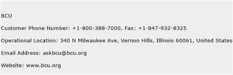 Bcu Customer Service Number