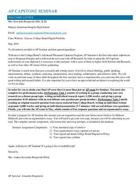 Fillable Online Submit Ap Seminar Work In The Ap Digital Portfolio Fax Fillable Online Submit Ap Seminar Work In The Ap Digital Portfolio Fax