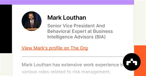 Mark Louthan Senior Vice President And Behavioral Expert At Business Mark Louthan Senior Vice President And Behavioral Expert At Business