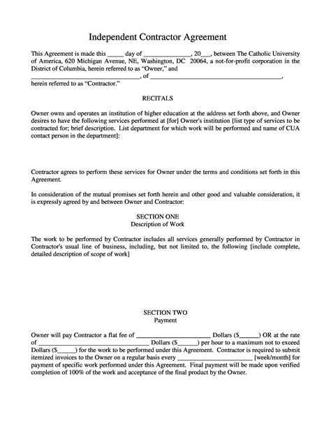 Sample Independent Contractor Agreement Template Free Download Sample Independent Contractor Agreement Template Free Download