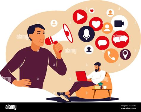 Social Media Marketing Concept Man Using Social Networking Smm Social Media Marketing Concept Man Using Social Networking Smm